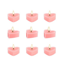 Velas de té perfumadas con forma de rosa en forma de corazón (9 unidades)