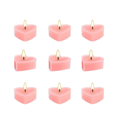 Velas de té perfumadas con forma de rosa en forma de corazón (9 unidades)