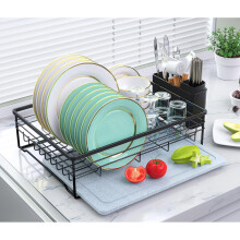 Égouttoir à vaisselle avec tapis en pierre – Séchage rapide, inox, robuste et peu encombrant – Compatible avec les plans de travail de cuisine