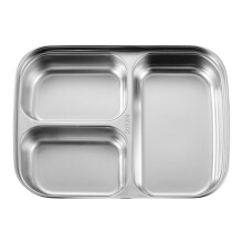 Bandeja grande multicompartimento de acero inoxidable 304 para cenas, ideal para el hogar y exteriores, fácil de usar y resistente a la corrosión.
