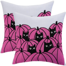Purple Pumpkin Pillow Covers 18x18 in Set of 2