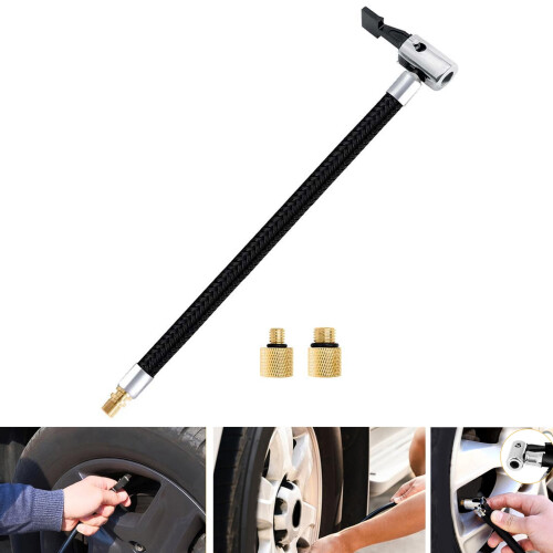 Dækslangepåfyldningsforbindelse Dækpåfyldningsforlængerslange med adaptere til bildæk 1