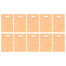 10 sacchetti regalo arancioni a forma di stella per feste (6,29x9,44"), sacchetti di plastica scintillanti per caramelle per compleanno, matrimonio,