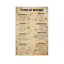 Style d'affiche des différents types de sorcières