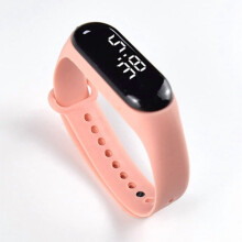 Digitale Uhr für Studenten, LED-Anzeige, Kunststoffglas, elektronisches Uhrwerk, Silikonarmband, Sportuhr