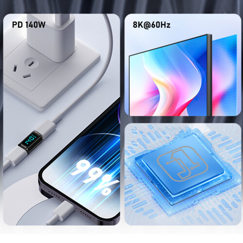 USB-C-Adapter für schnelles Laden und Datenübertragung, 140 W 1