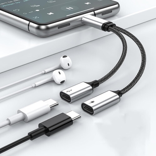 Διαχωριστής USB-C για φόρτιση και δεδομένα, Συμβατό με iPhone15, Galaxy S21, Pixel4, OnePlus —
