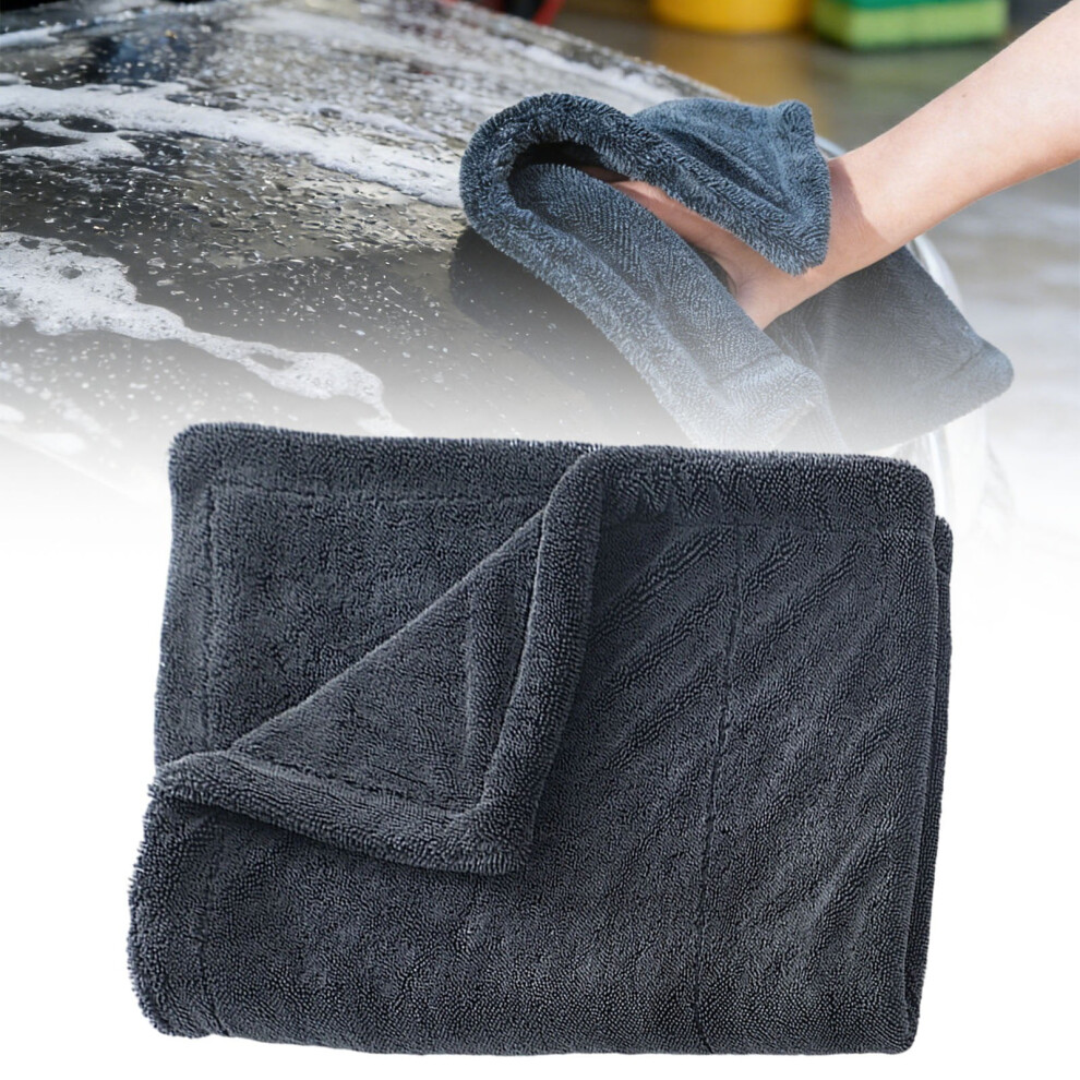 Towels,Car Drying Towel Microfiber Towels For Cars 1000Gsm Edgeless Loop Design No Streaks Scratches Or Water Absorbent Wash Towel 60*40Cm 9353595508385
