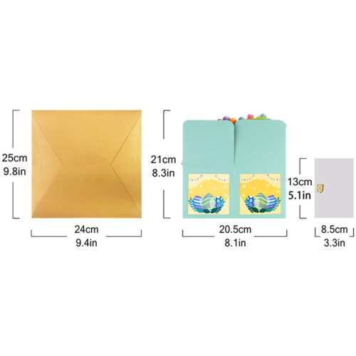 Carte de Pâques 3D pop-up avec croix, lapin et fleurs 2