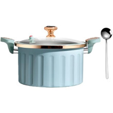 Housewor 8L Micro Pressure Cooker with Non-Stick Enamel Pot – Compatible with Open Fire, Induction, Electric & Gas Stoves (Blue)