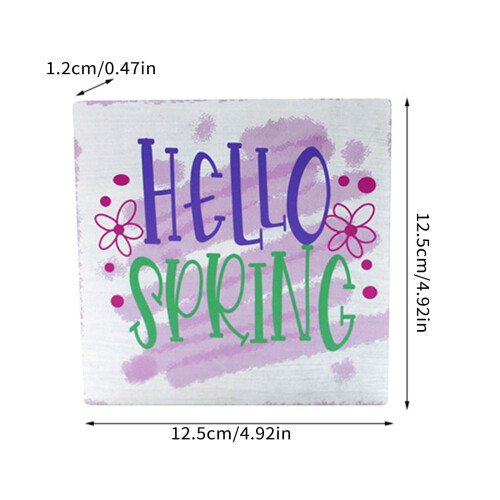 Διακοσμητικός δίσκος με επίπεδα "Hello Spring" - Ξύλινη πινακίδα για διακόσμηση 1