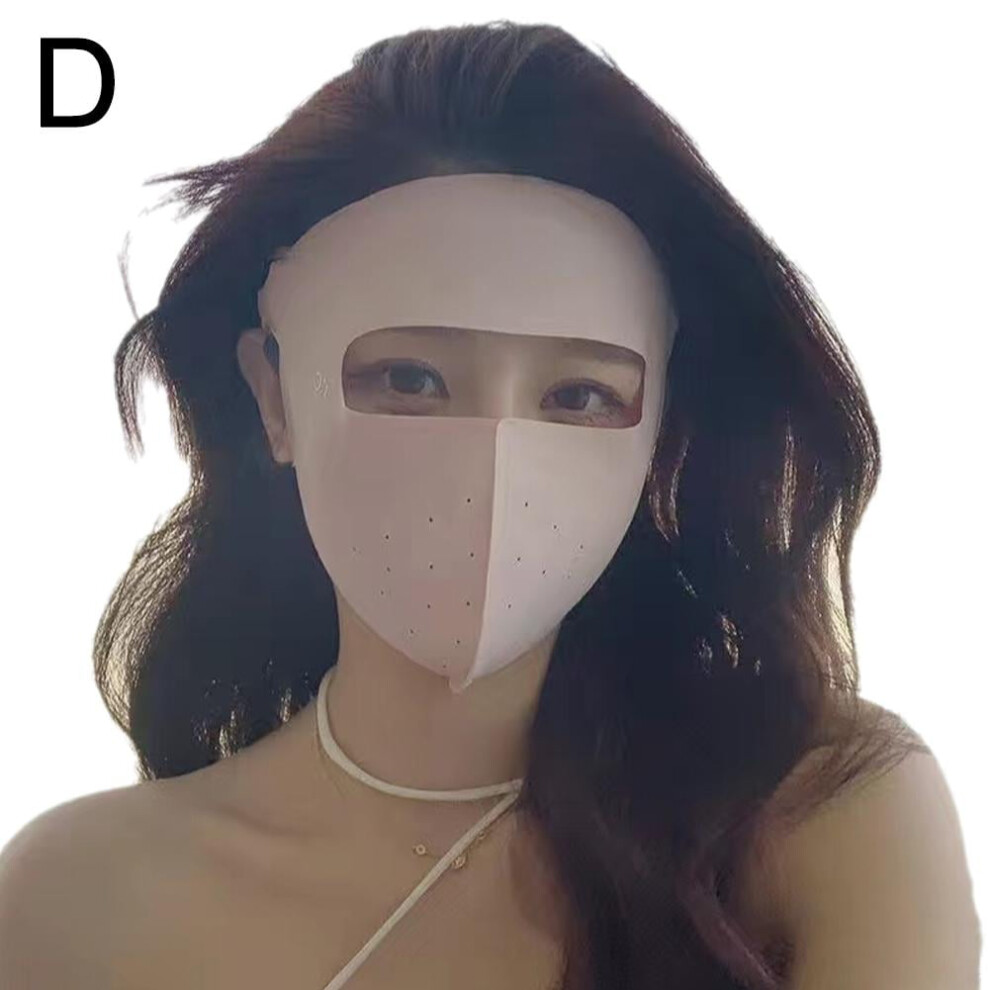 Summer Ice Silk Sunscreen Mask Full Face Sun Protection Mask Forehead Facial Gini Thin Section Breathable Anti Ultraviolet Mask 9313598075222