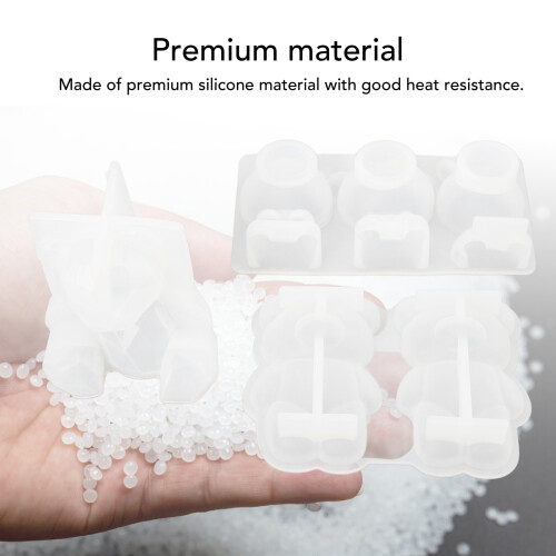 Heat-Resistant DIY Silicone Mould for 3D Bear Table Ornaments, Easy Release 2