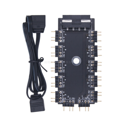 5V3-pins ARGB-interfacehub ARGB LED-hub voor consistente lichteffecten in pc-builds en gaming-setups. Accessoire