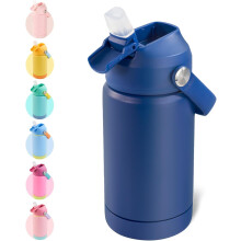 Gourde isotherme en acier inoxydable pour enfants avec paille, étanche, sans BPA – Convient à un usage scolaire