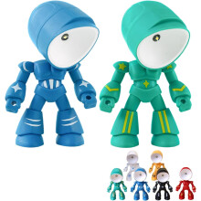 Osamelý robot kreslený roztomilý robotický dizajn stolové svetlo, 2 ks LED mini nočné svetlo sada do spálne, kancelárie, halloweenske a