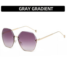 Lunettes de soleil polygonales en métal style rétro pour femmes, tendance classique et luxueuse, pour la conduite et les voyages.