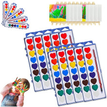 Coffret aquarelle Saint-Valentin – Mini-peintures en forme de cœur, pinceau, cadre et chevalet pour toile 1010, cadeaux pour les échanges