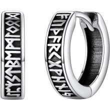 Viking Runen Oorbellen voor Heren – Hypoallergene Roestvrijstalen Punk Huggies, Sieraden met Noorse Mythologie, Delicate Verpakking
