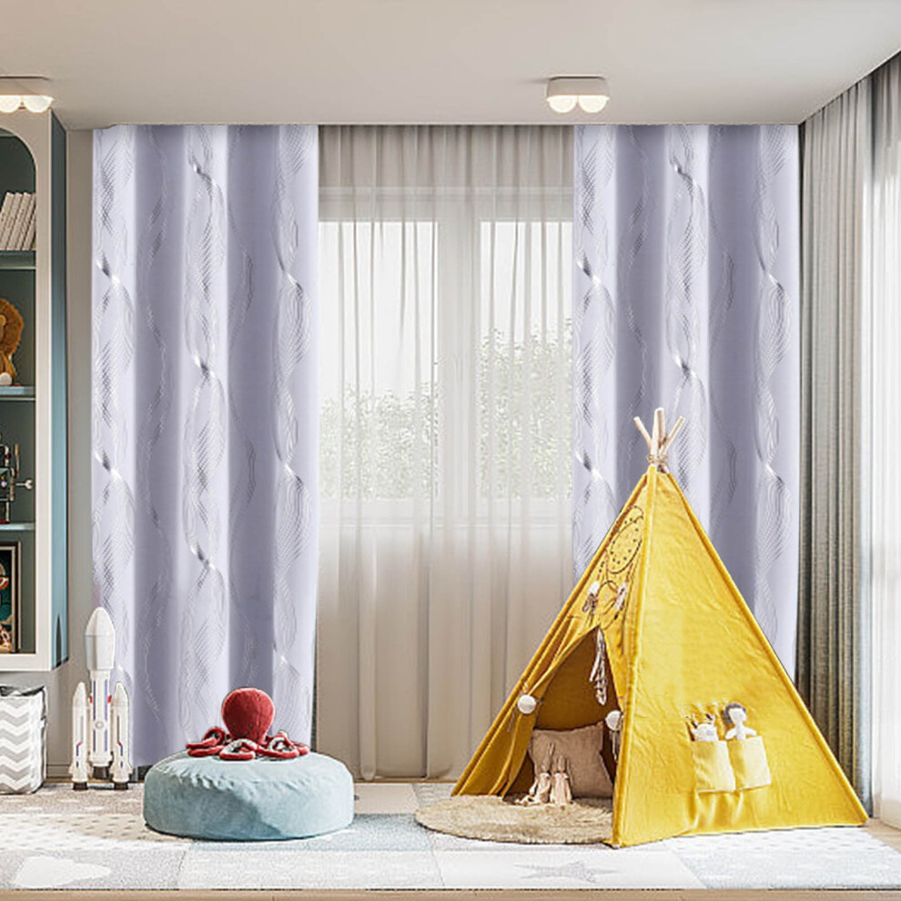 Clearance! Blackout Curtains,Thermal Insulated Privacy Grommet Window Drapes for Kids Boys Bedroom 63x52inches White