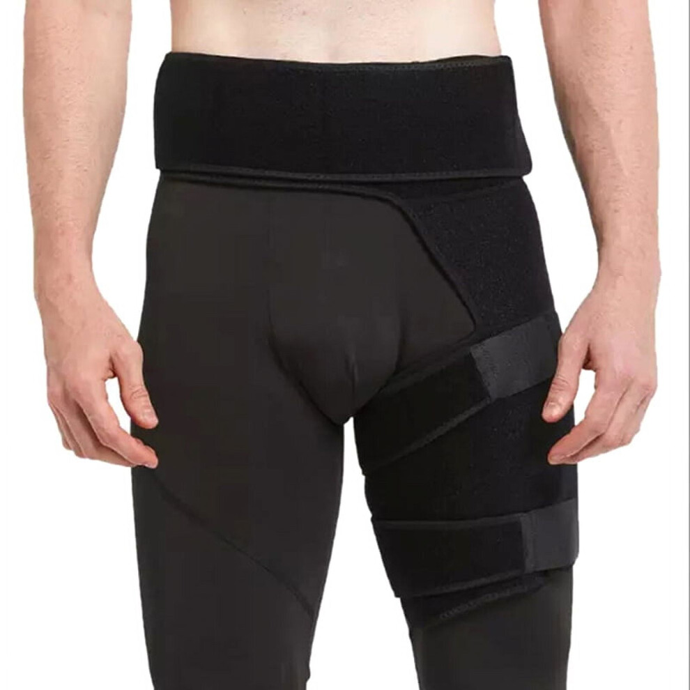Black/Red Hip Support Belt Groin Support Sciatica Pain Relief Thigh Strap Compression Brace Joints Groin Arthritis Hip Protective Belt