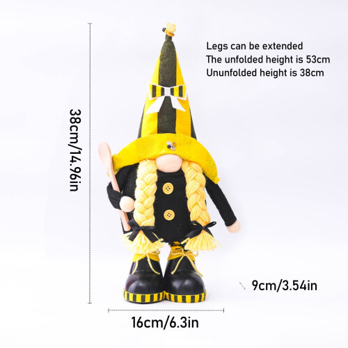 Πασχαλινή λούτρινη κούκλα Gnome 17" με ανασυρόμενο μηχανισμό, ανοιξιάτικη 1
