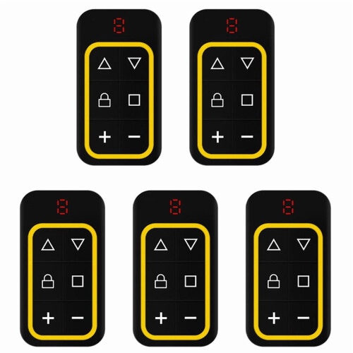 Télécommande de porte de garage 270–868 MHz, lot de 5, jaune