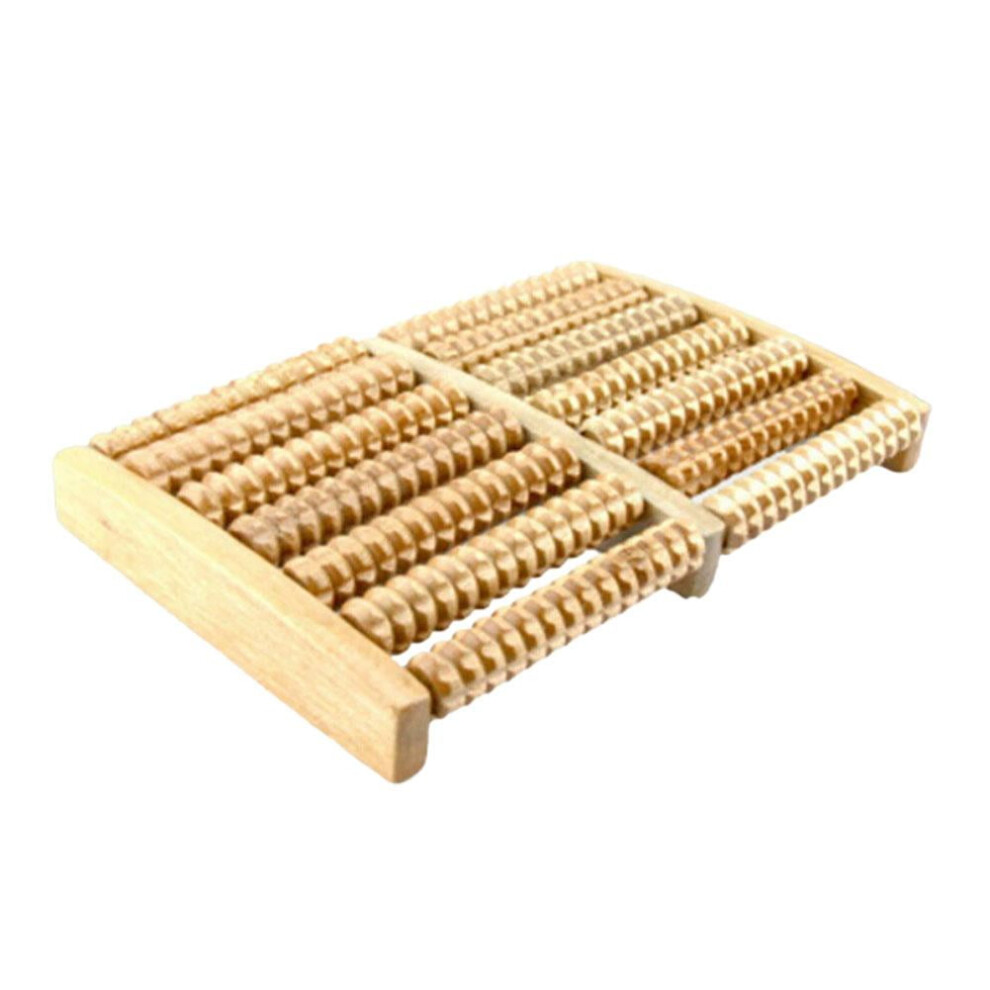 Foot Massager Wooden Color Six-Row Wheels