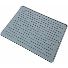 Tapis égouttoir à vaisselle en silicone résistant à la chaleur et lavable 20 x 15
