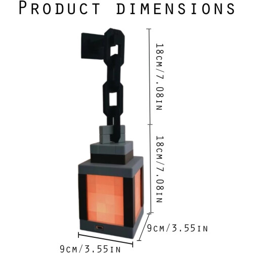 Φωτιστικό νυκτός με pixelated lantern – Φωτιστικό τοίχου/γραφείου LED 16 χρωμάτων, αφής και 2