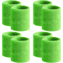 8pcs Sports Wristbands for Men & Women – Moisture-Wicking Cotton Terry Sweatbands for Tennis, Basketball, Running, Gym (Compatible with All Sports)