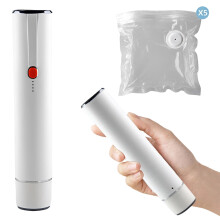 Machine sous vide portable sans fil avec 5 sacs – Appareil compact de conservation des aliments pour les voyages, le camping et la maison –