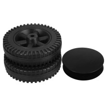 2 kpl mustia HDPE-grillipyöriä, 6 tuumaa