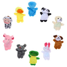10Pcs Plush Animal Finger Puppets Assorted Colors Soft Fabric Puppets for Engaging Storytelling