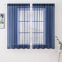 -2 pannelli di tende trasparenti a tinta unita, eleganti pannelli/tendaggi/trattamenti in voile per camera da letto e soggiorno (54x63 pollici, blu