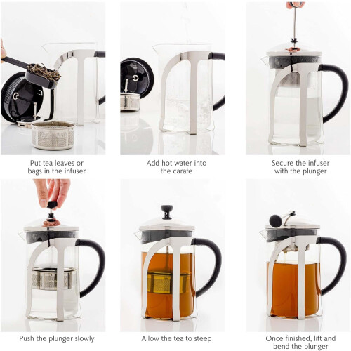 Καφετιέρα French Press 27oz, ανθεκτικό στη θερμότητα γυαλί, χωρίς BPA, φίλτρο 4 επιπέδων και 2