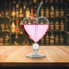 Creative Red Wine Glasses, 10 oz Heart-Shaped Cocktail Glasses – Vintage Bar Glassware, Martini, Whisky & Champagne Cups