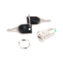 Interrupteur électrique à clé robuste en laiton nickelé 12 mm