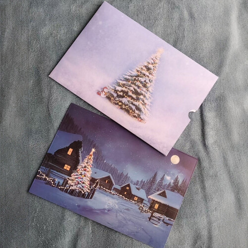 Weihnachtskarte mit Temperaturwechsel und Umschlag