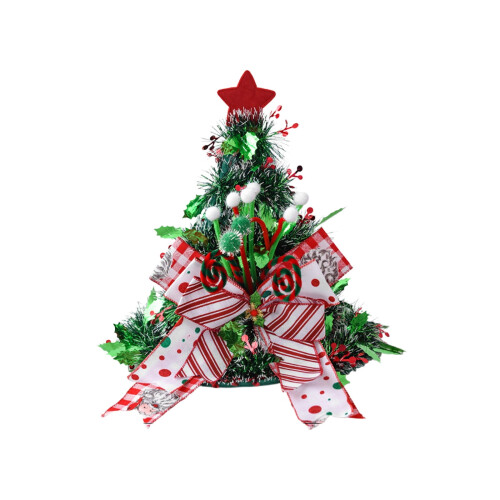 Kerstboomtopper met kerstmuts, groen, plastic, 38 cm 1