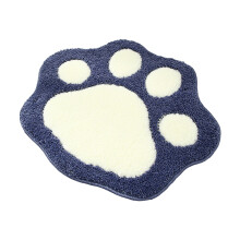Tapis de bain bleu en forme d'empreinte de pied, antidérapant et absorbant, idéal pour la salle de bain, l'entrée, la chambre ou la décoration