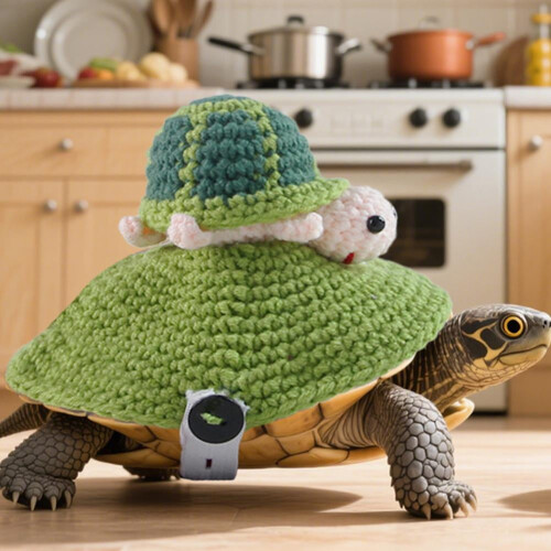 Gestrickter Schildkrötenpullover für Kleintiere – Grün 2