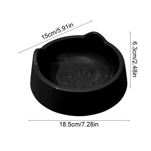 Ciotola per cibo e acqua per gatti, grande, nera, resistente e facile da pulire. 2
