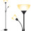 71" Adjustable Torchiere Floor Lamp with 3-Way Switch, E26 Base, No Bulb – Black 1