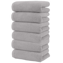 Lot de 6 serviettes de bain en coton, séchage rapide, ultra-absorbantes et douces au toucher, idéales pour un usage quotidien.