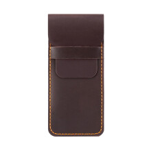 Vintage Leather Pen Case Large Compartment Pen Pouches Portable Travel Fountain Pens Organiser Sleeve For Men Women