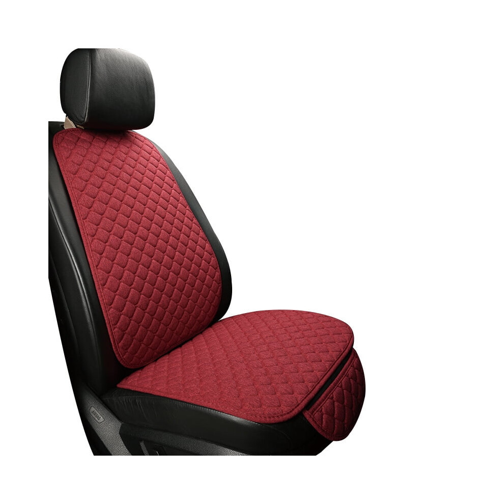 Car Seat Cover Protector Linen Front Rear Back Cushion Protection Pad Mat Backrest For Auto Interior Truck Suv(1 Front Charm ) Red 9313598076779