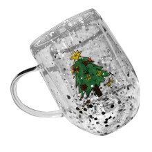 Verre à double paroi 300 ml, résistant à la chaleur, idéal pour les amateurs de café et les fêtes.