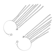 Pendientes de cadena para mujer con decoración de diamantes de imitación (1 par)