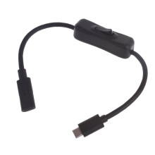 Cabo USB-C para USB-C, Tipo C Macho para Tipo C Fêmea, com Interruptores, Cabo Adaptador para Carregamento, Sincronização e Dados para Celular, 10